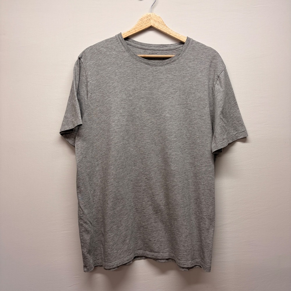 VINCE Mens L Pima Cotton Short Sleeve Tee Jersey Minimalist Classic Street Gray